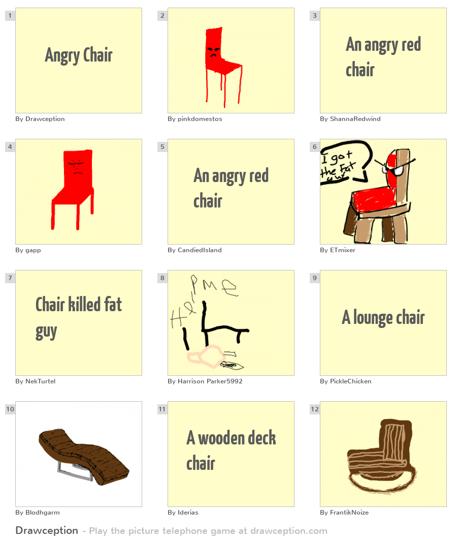 Angry Chair Drawception