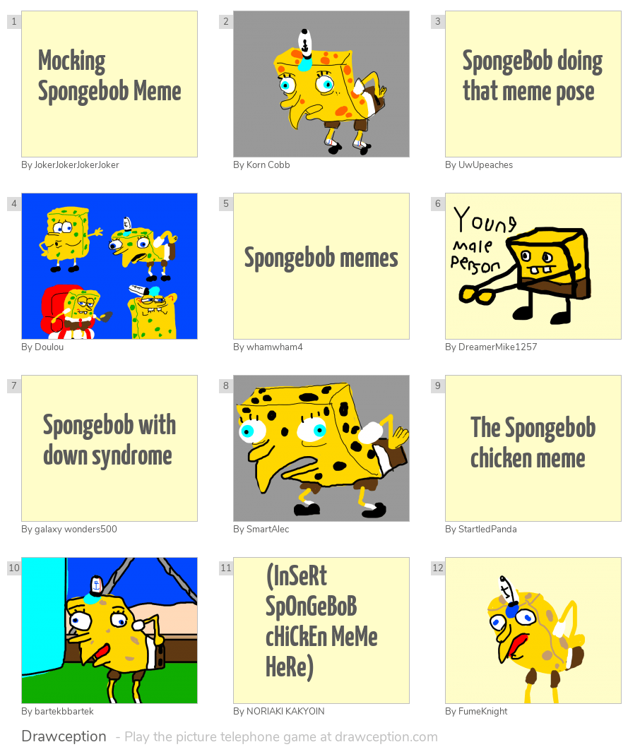 Mocking Spongebob Meme Drawception