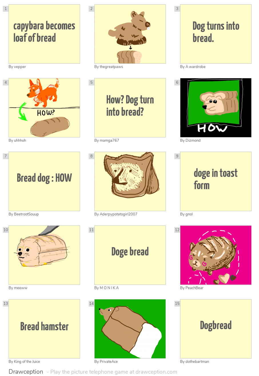capybara loaf of bread Drawception