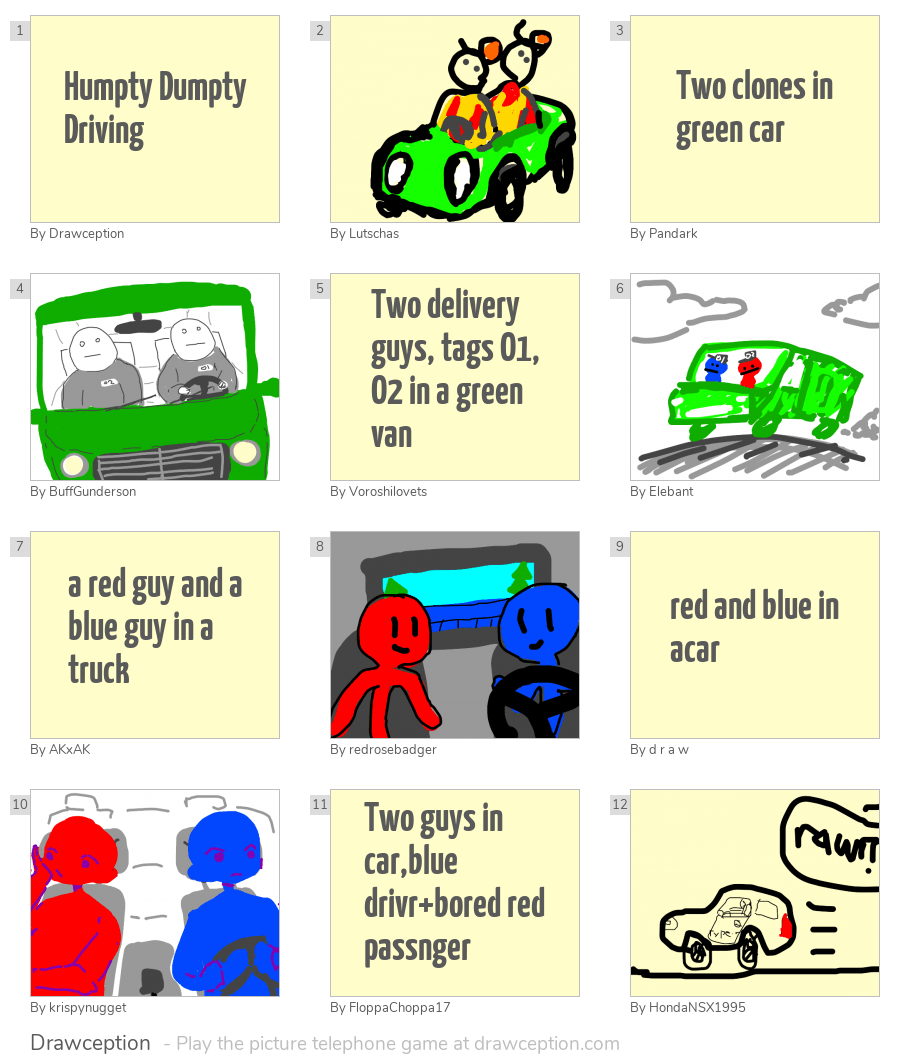 Humpty Dumpty Driving Drawception
