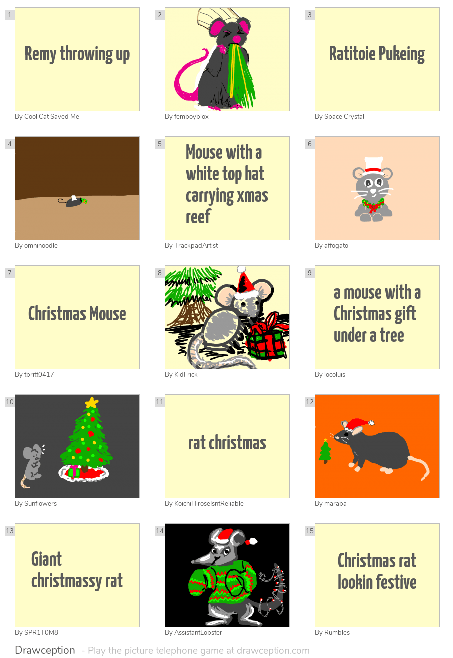 Remy throwing up Drawception