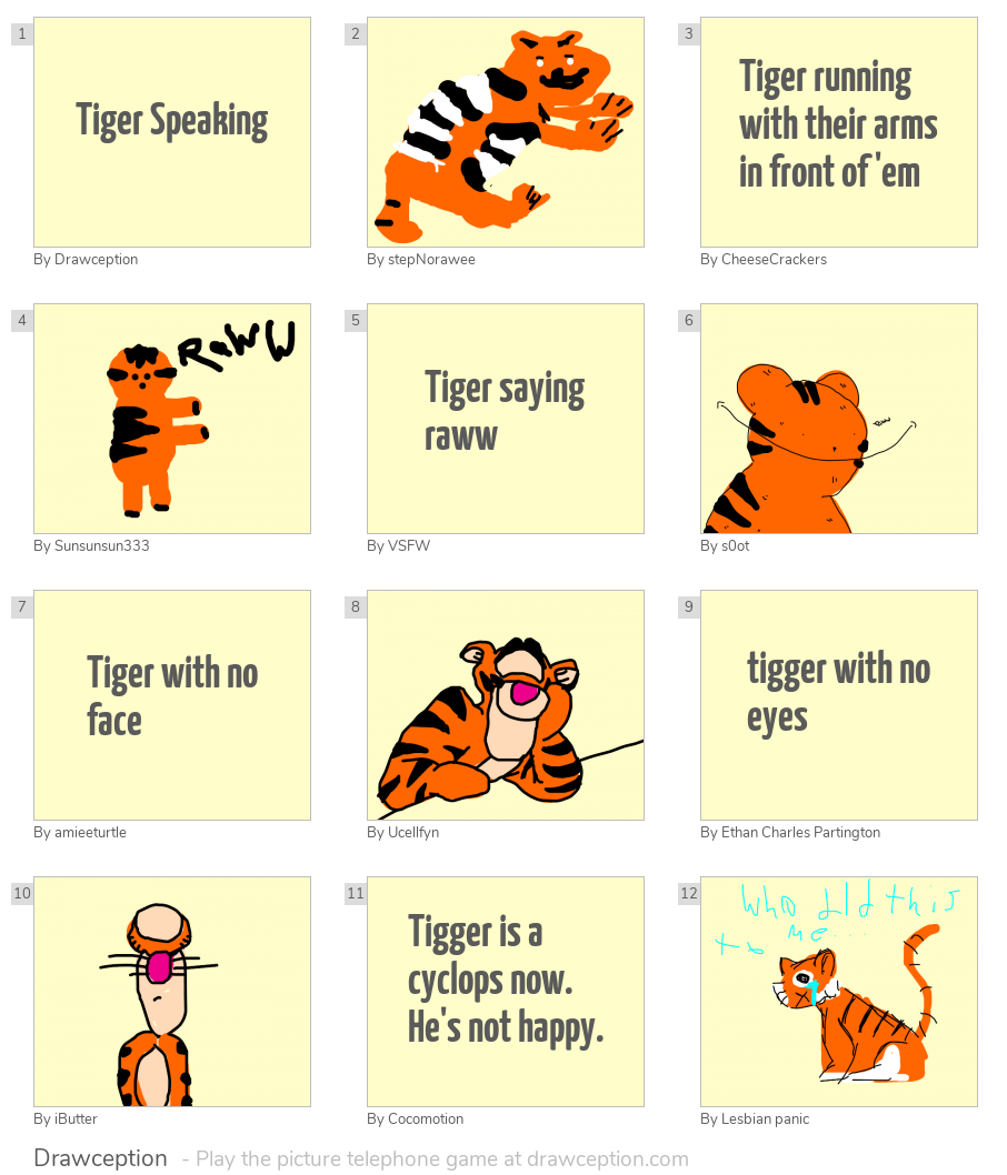 Tiger Speaking Drawception