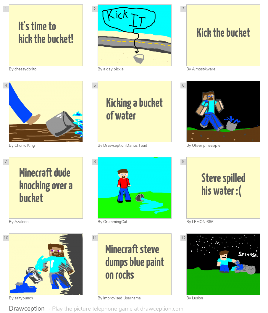 It's time to kick the bucket! Drawception