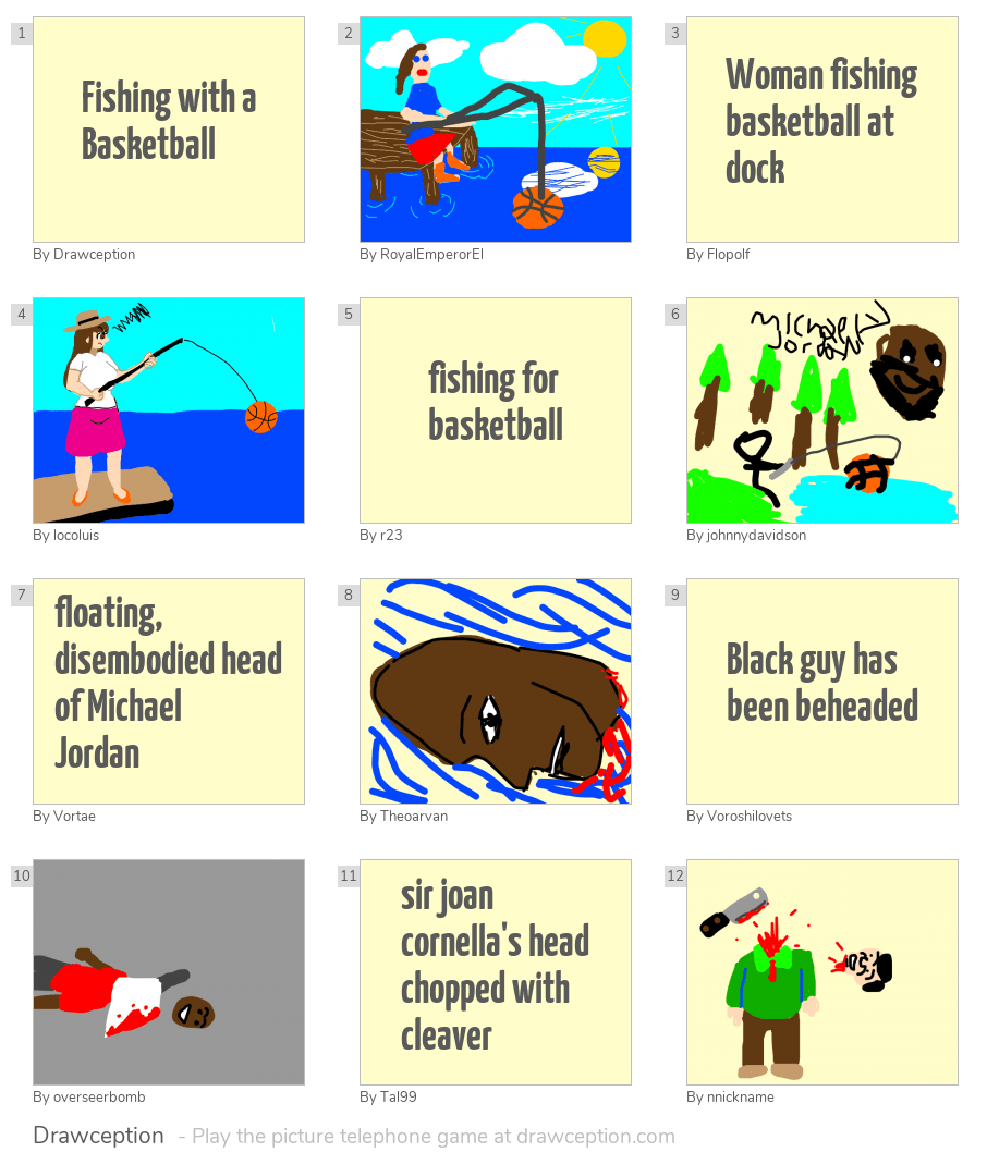 Fishing with a Basketball Drawception