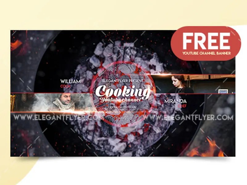Cooking Free YouTube Channel Banner by Mockupfree on Dribbble