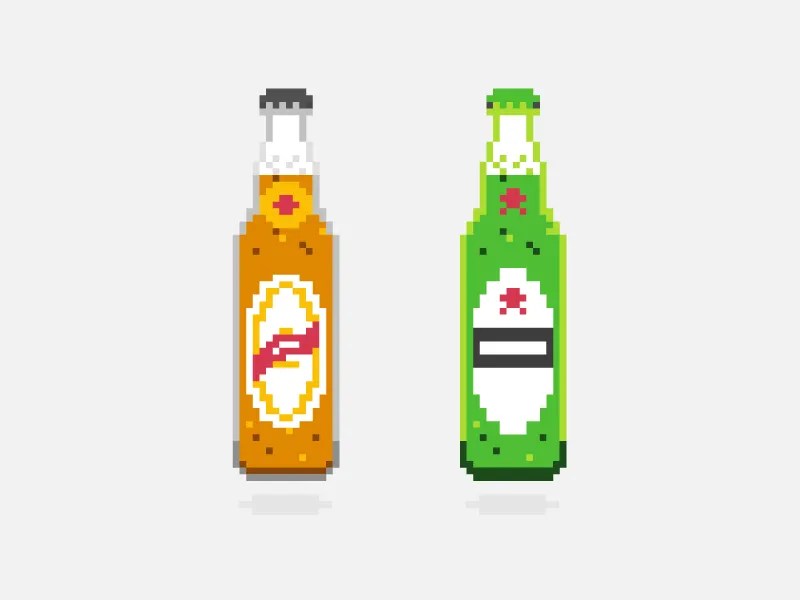 pixel beers from brazil by Ralph Mayer on Dribbble