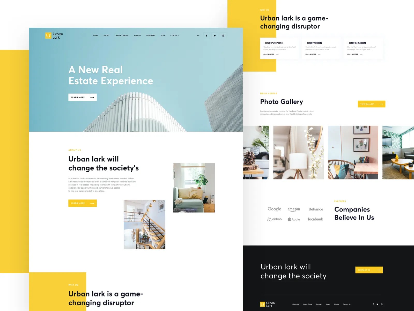 Urban Lark Real Estate Home Page by Abdallah Mostafa on Dribbble