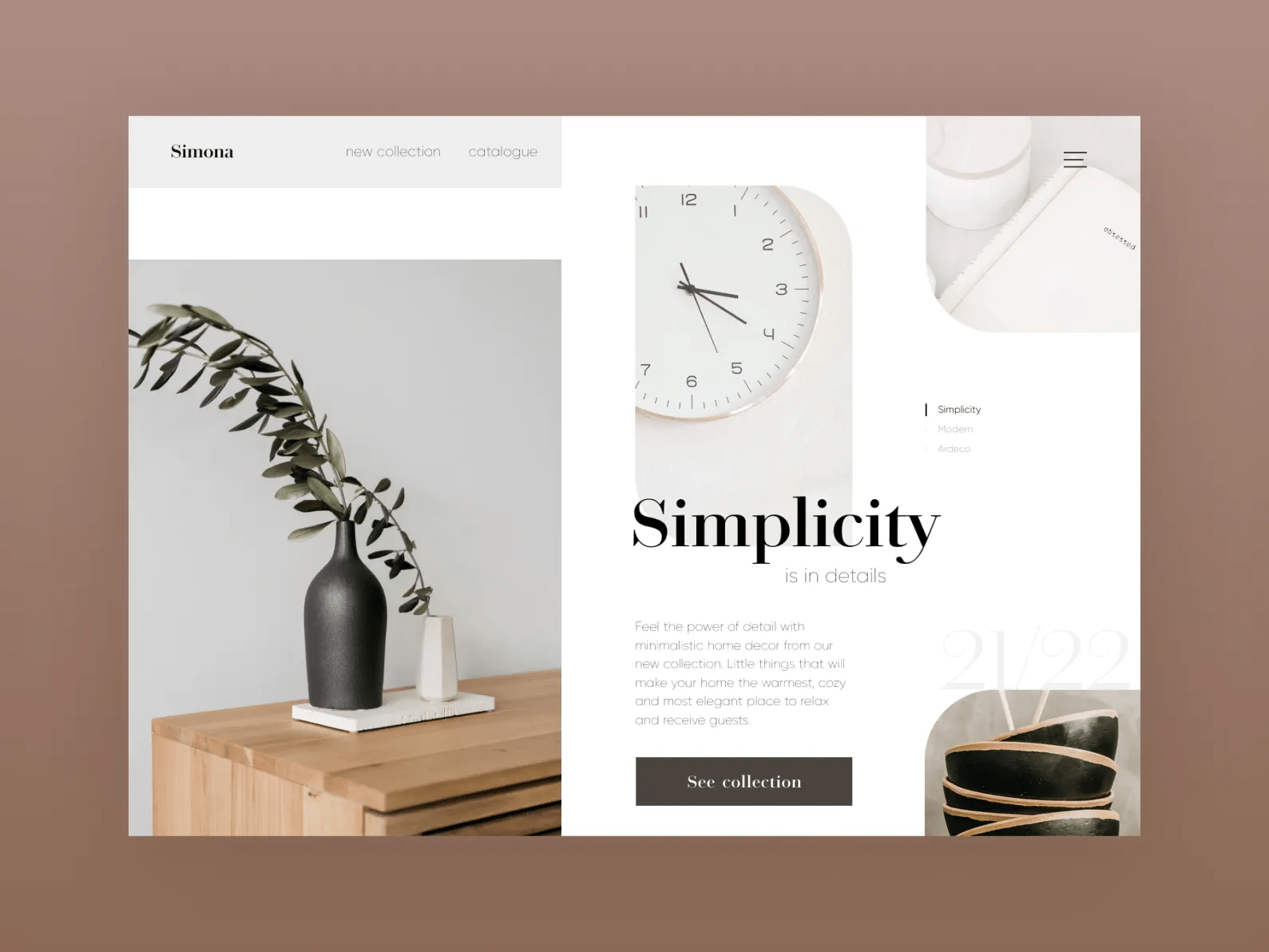 Home Decor site Hero Section by Valeria on Dribbble