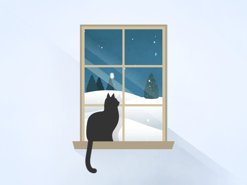 Snowy Window Cat by Rosie Heffernan on Dribbble