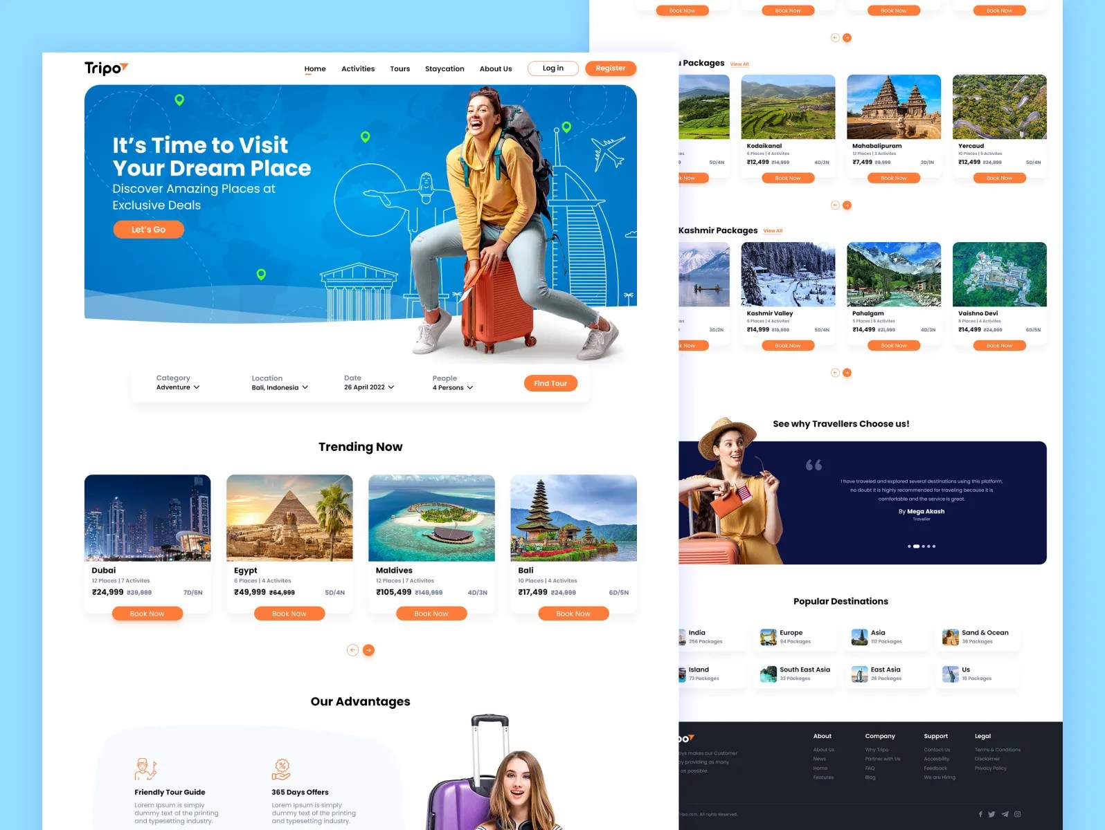 Travel Agency Mockup Design by Sudarvannan on Dribbble