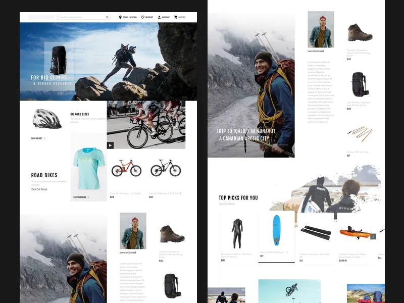 Outdoor website design by Youyou gao on Dribbble