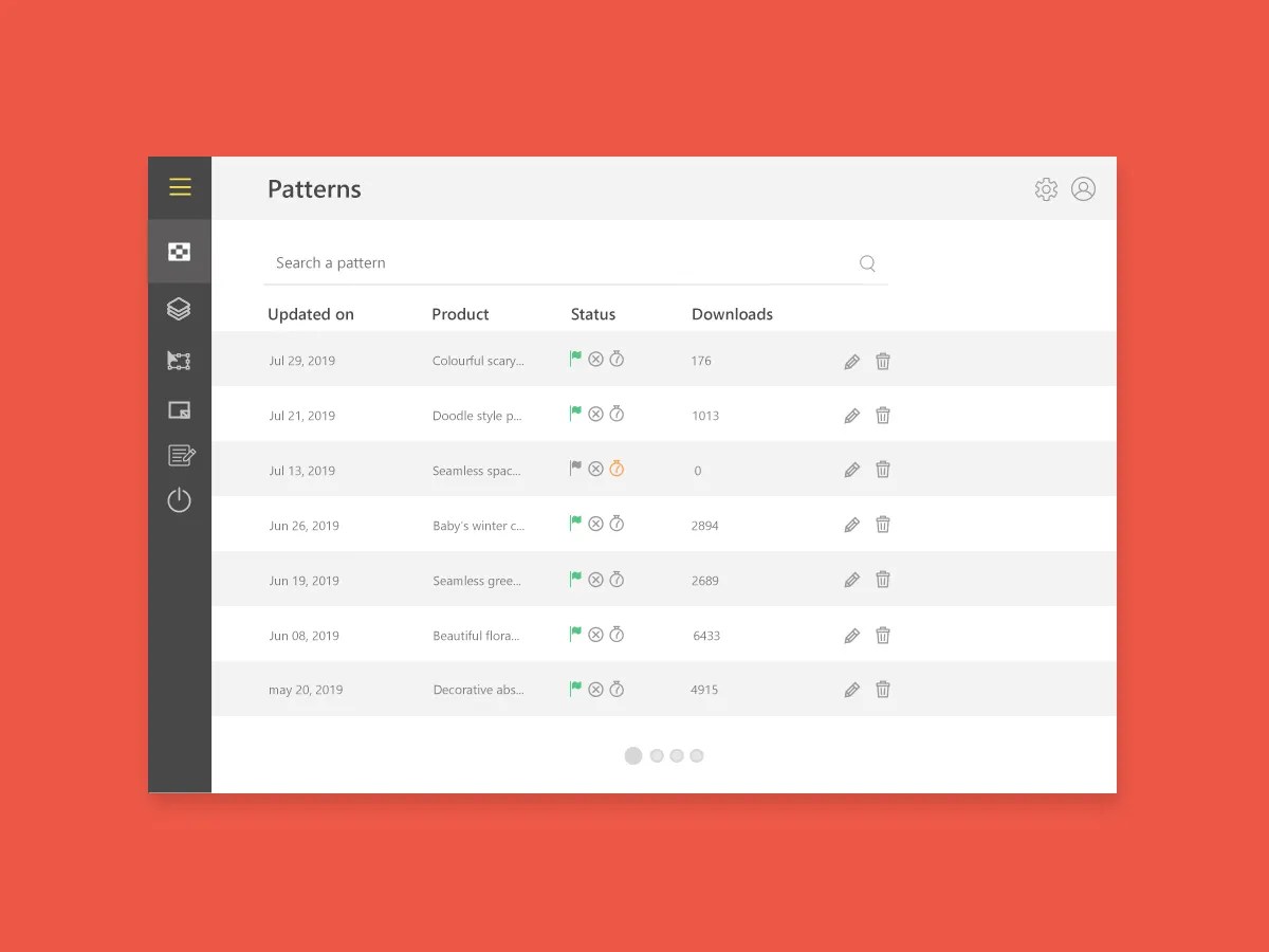 Daily UI Challenge 20 Table Ui by Shiva on Dribbble