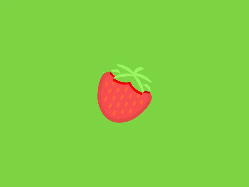 Strawberry emoji by jundo.design on Dribbble