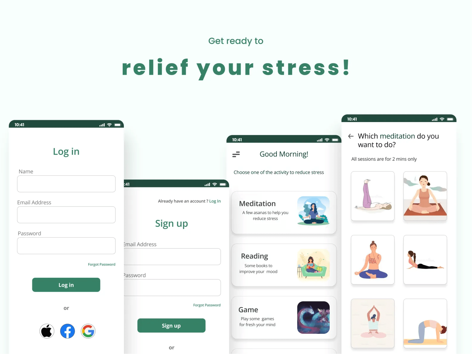 Stress relief app by Monu on Dribbble