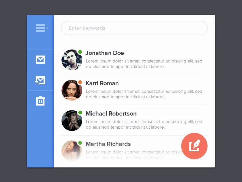Mini mail by Ionut Zamfir on Dribbble