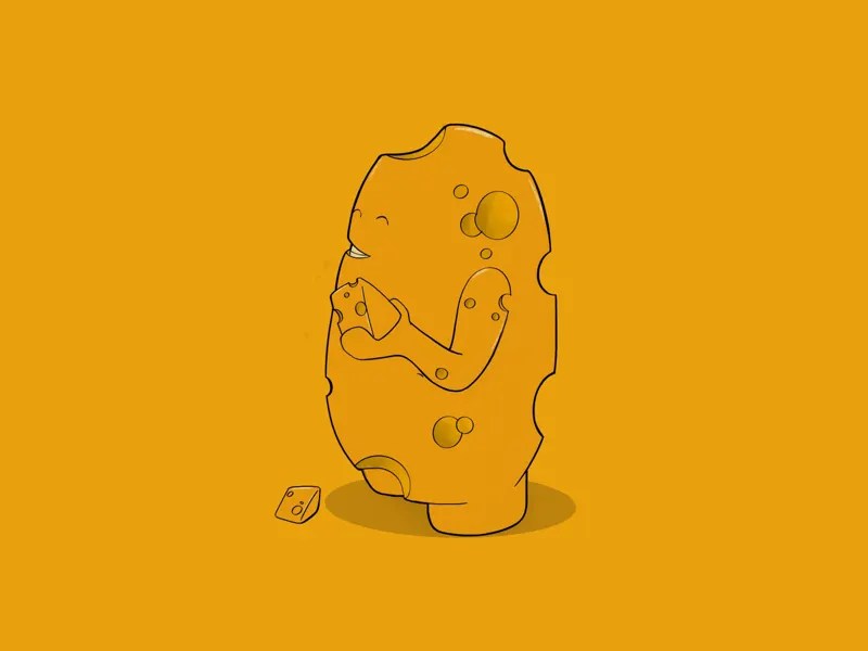 Cheese man by Mathieu Baele on Dribbble