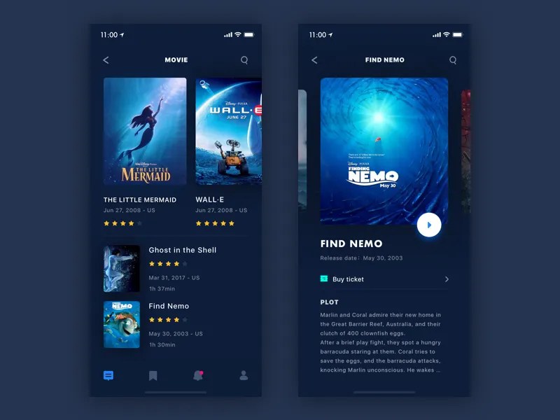 Movie reviews APP The movie list by Hui. for Blank Lab on Dribbble