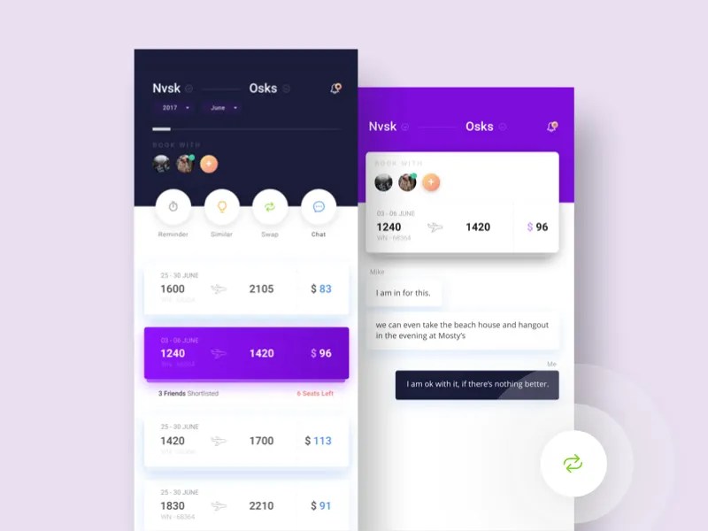 Social based Flight booking App by Headspur on Dribbble