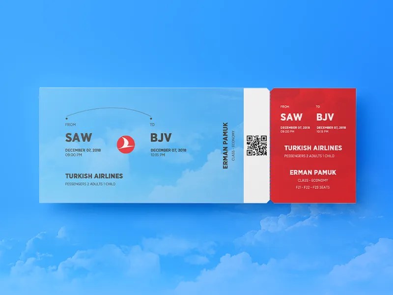 Turkish Airlines Ticket by Erman Pamuk on Dribbble