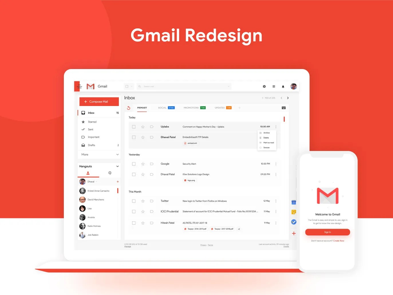 Gmail Redesign by iGex Solutions on Dribbble