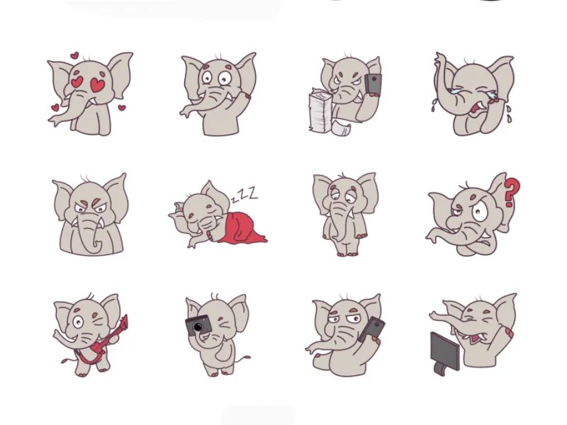 Cute Elephant Emoji by Emoji Expert on Dribbble