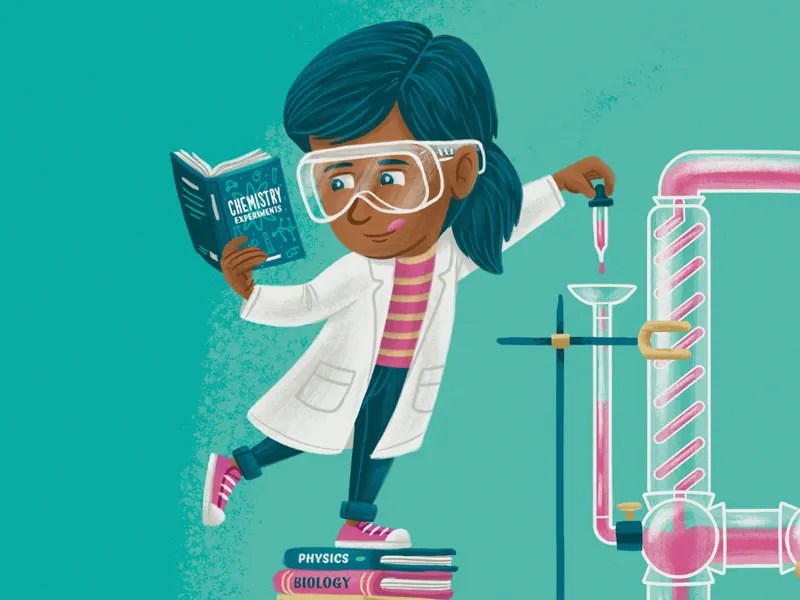 Science Girl by Josh Lewis on Dribbble