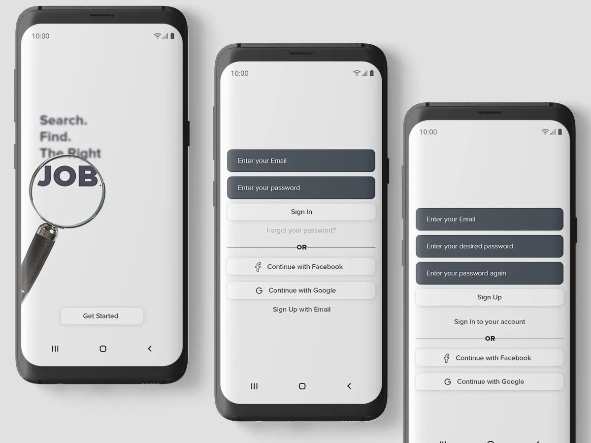 JOB Finder App Getting Started by Junio Bagus Kurniawan on Dribbble