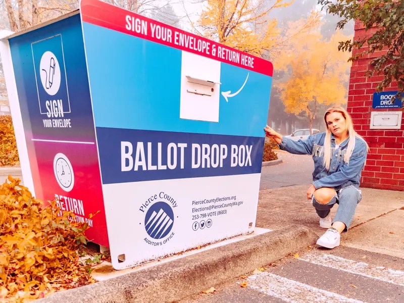 Pierce County Elections Ballot Drop Box Wrap Design by Manda Hansen on