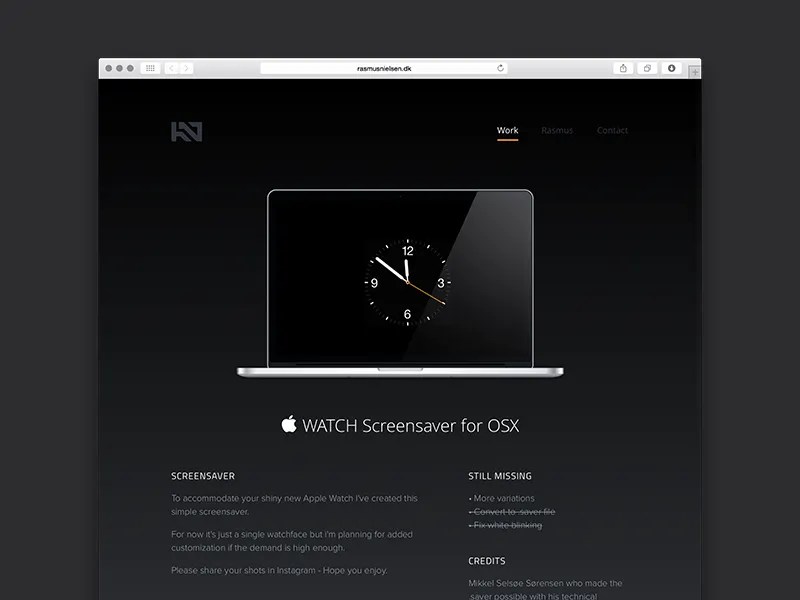 Apple Watch OS X Screen Saver by Rasmus Nielsen on Dribbble