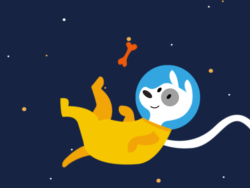 Space puppy by Elke van de Maat on Dribbble
