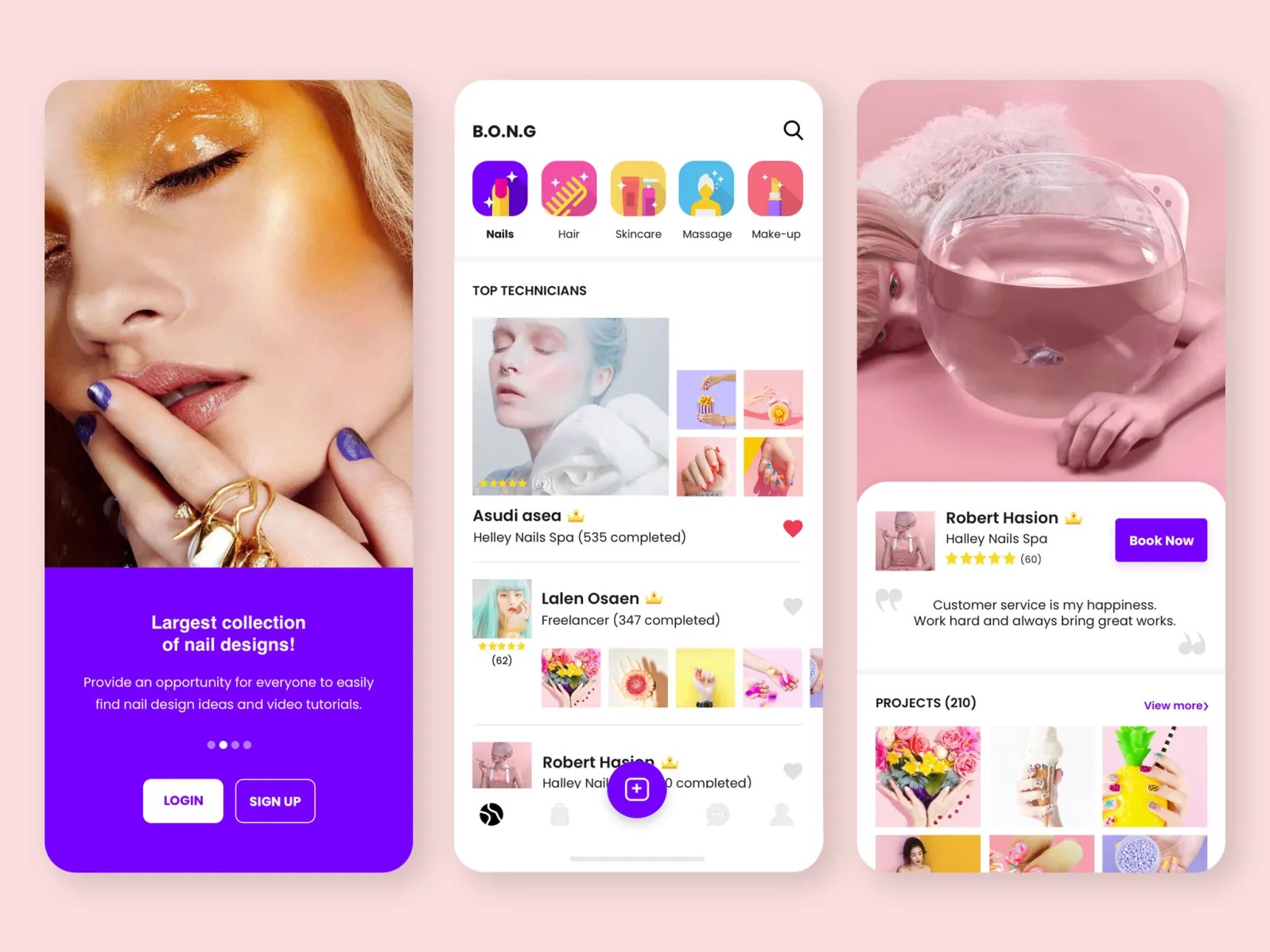 Nails Booking App by B.O.N.G on Dribbble