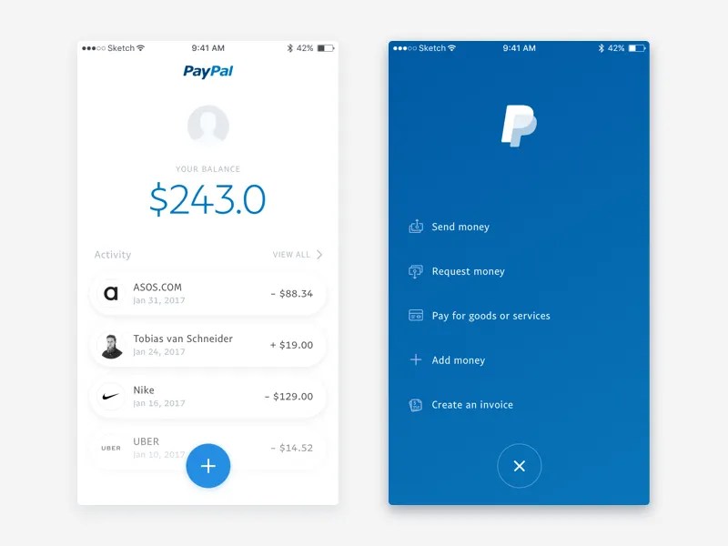 PayPal App Redesign by David Huynh on Dribbble