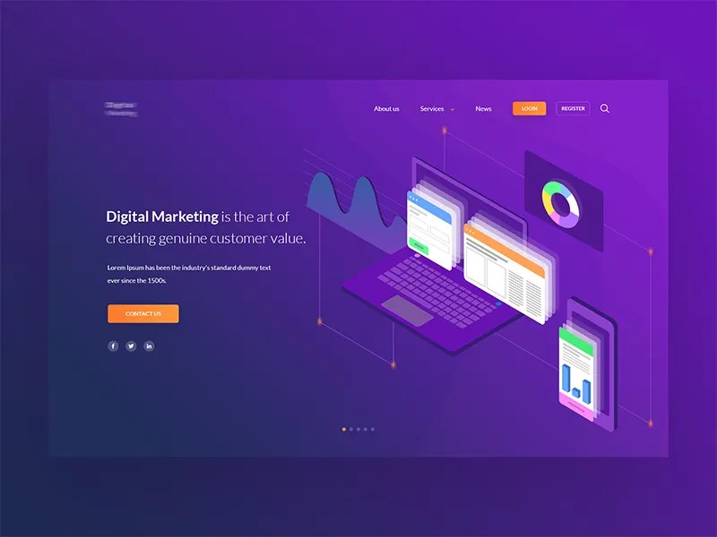 Digital Marketing Homepage UI by Harshil Acharya on Dribbble