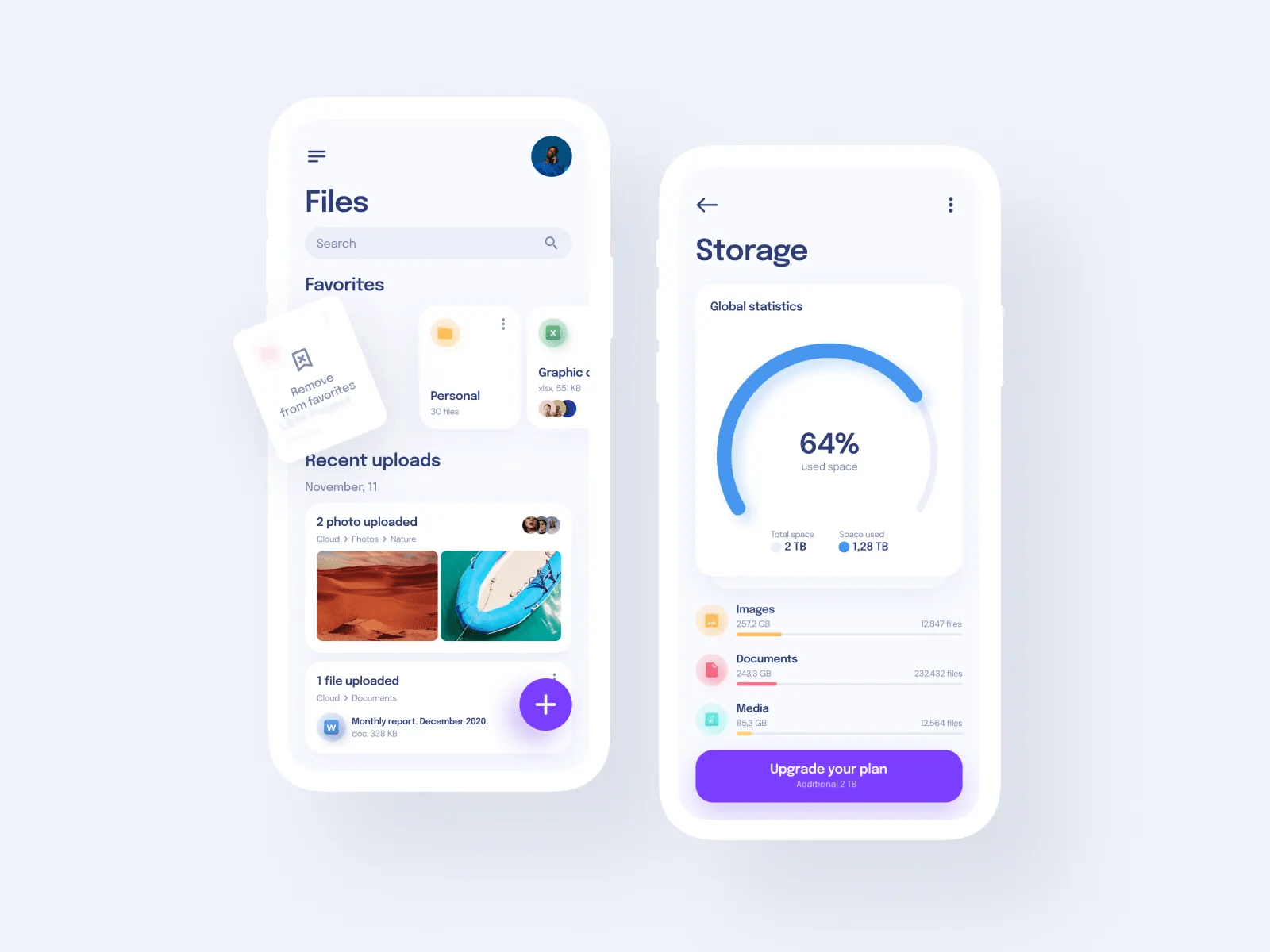Mobile App iOS Android UI for Cloud Storage by Ramotion on Dribbble