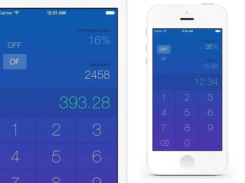 OffOf Percentage Calculator by Drew Wilson on Dribbble