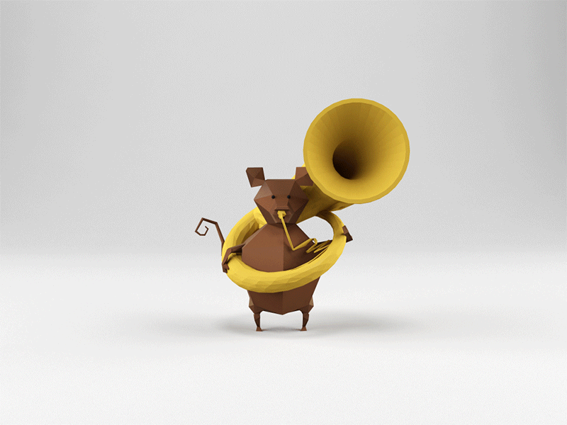Martin the Tuba Wielding GeoMouse by Jeremiah Shaw on Dribbble