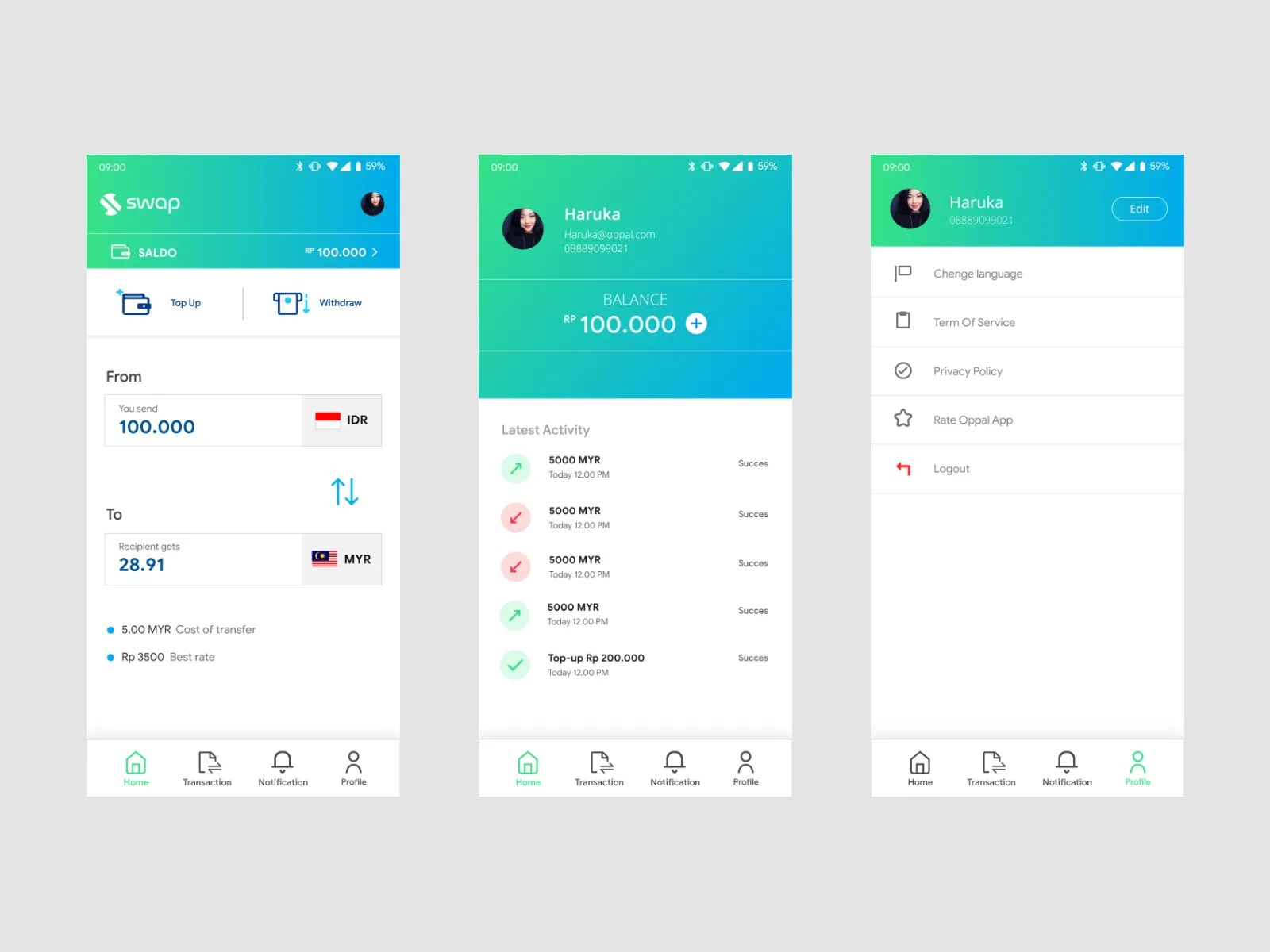 remittance apps by Alkhl Studio on Dribbble