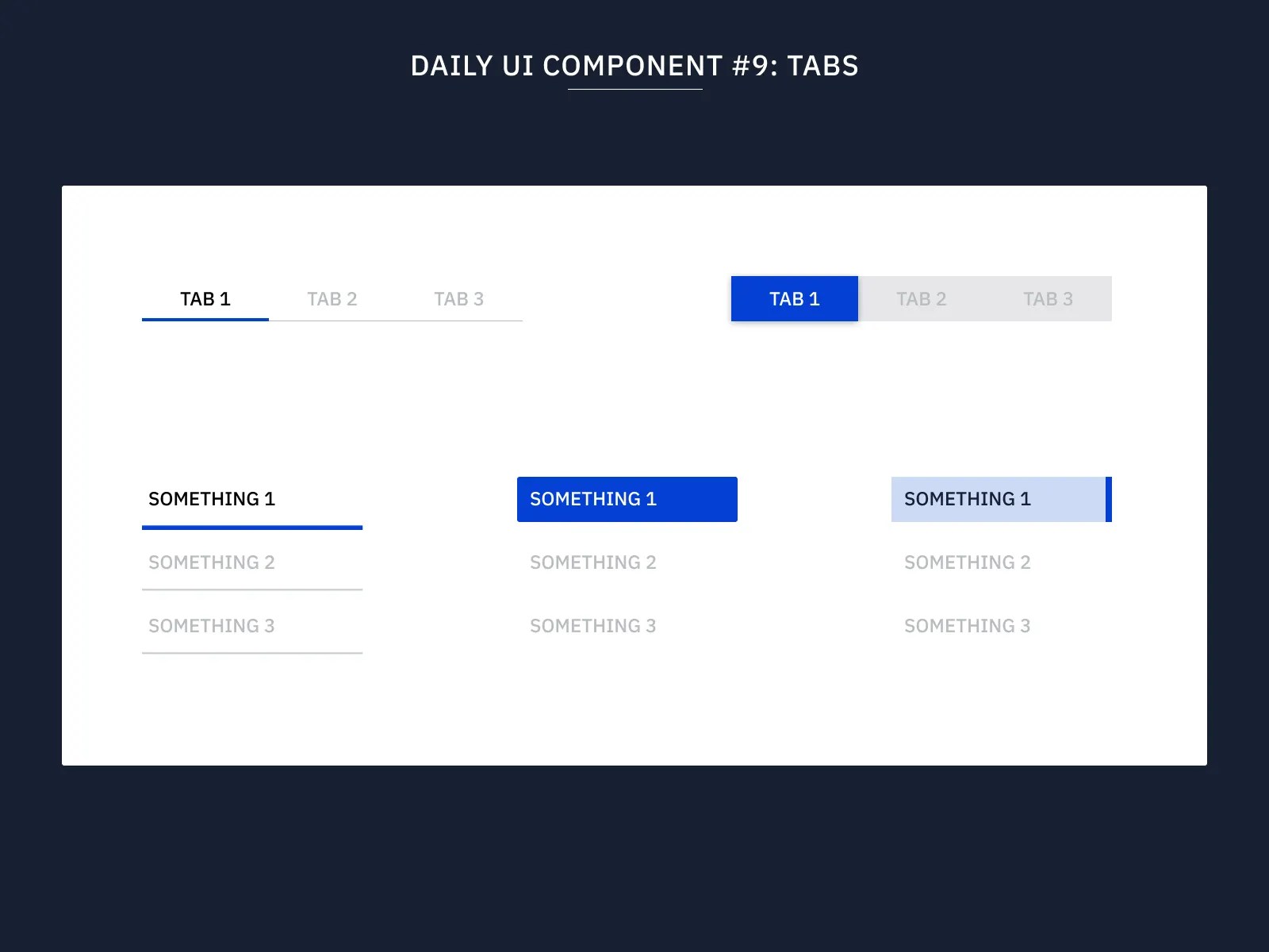 Daily UI Component 9 Tabs by Tridip Thrizu on Dribbble