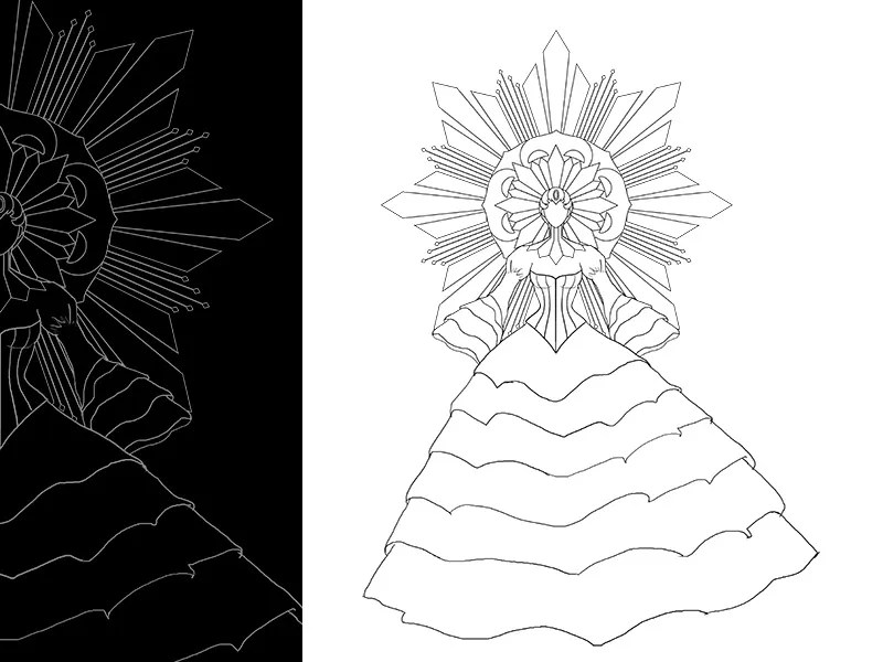 Teaser line art Sinulog Concept Costume by Charlotte Mae