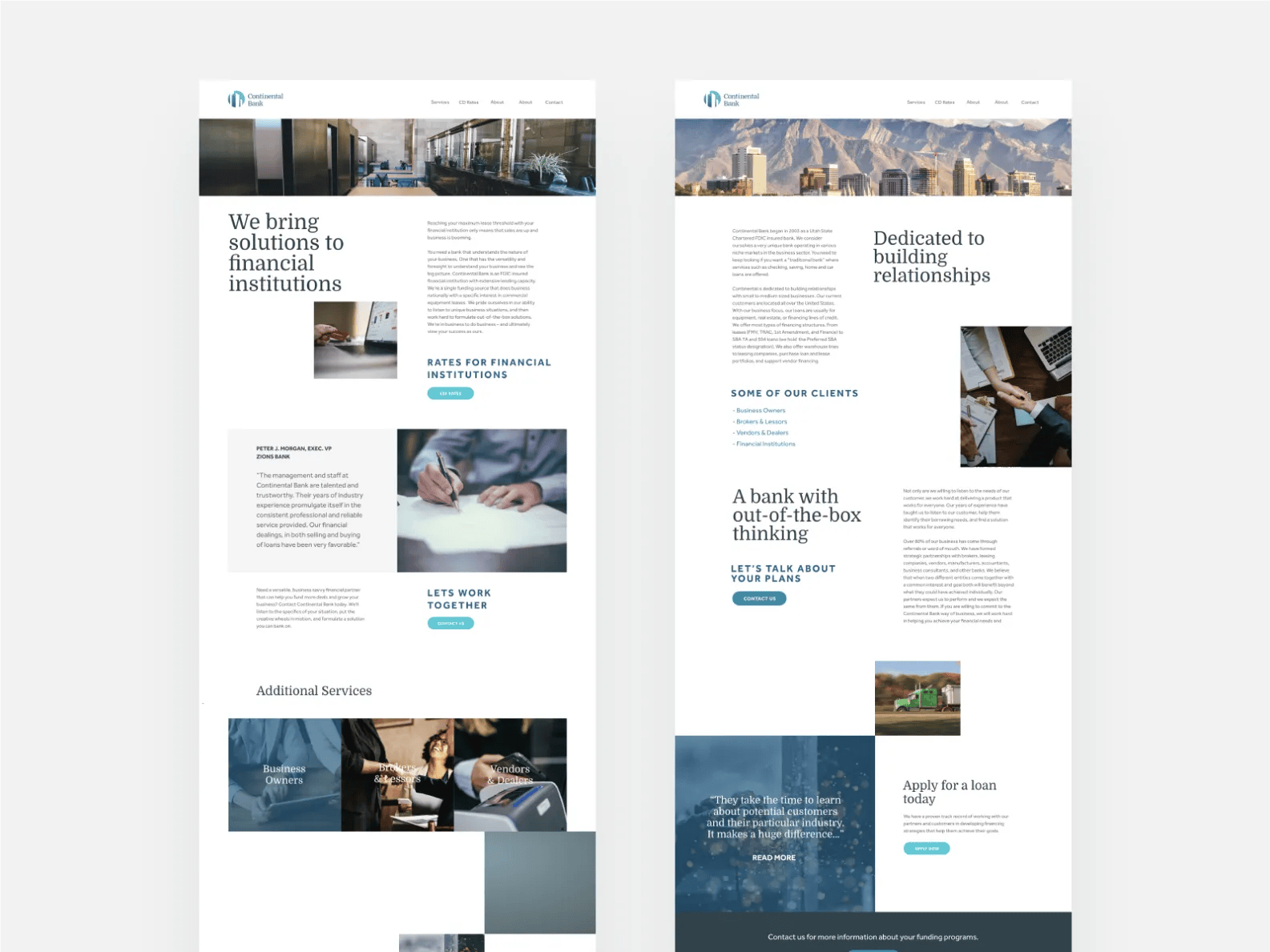 Continental Bank support pages by Billy Reano on Dribbble