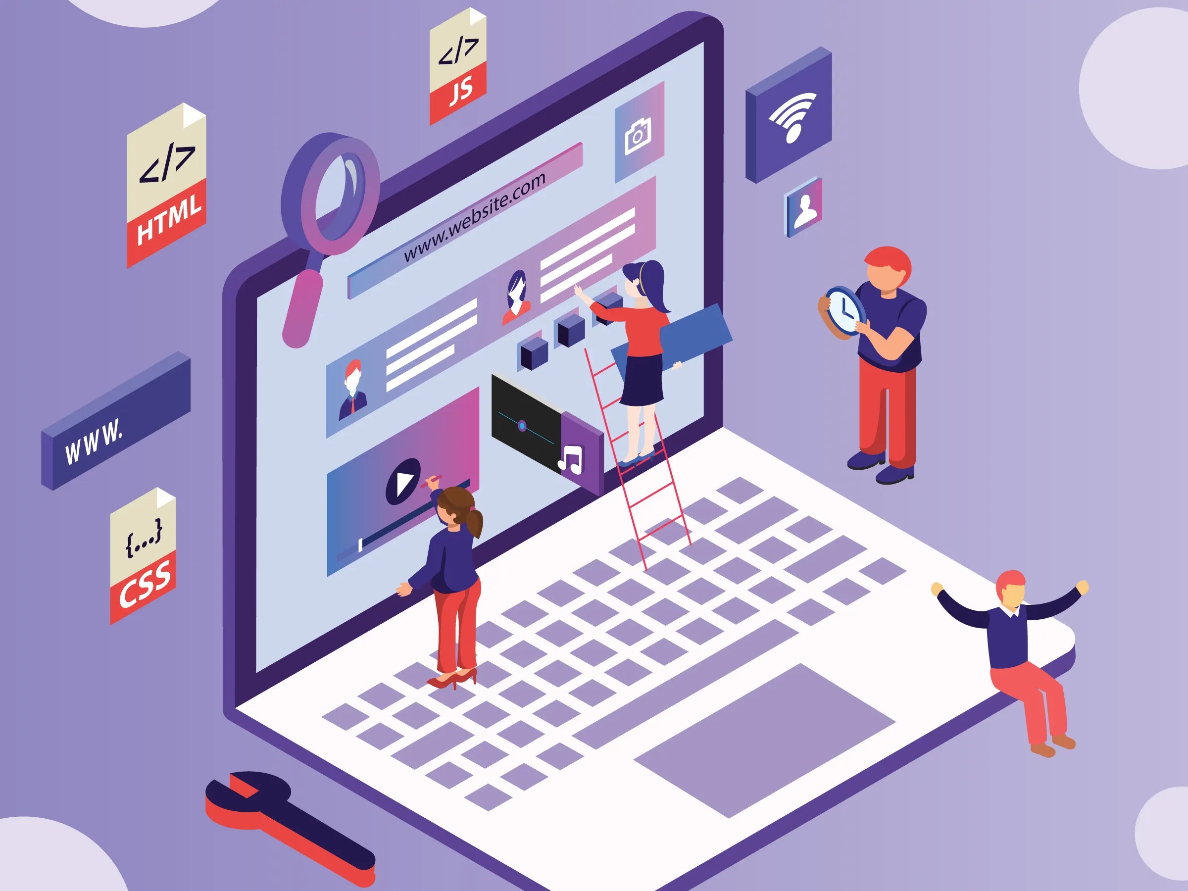 Isometric Artwork Concept of Web Designing by IsoWorks on