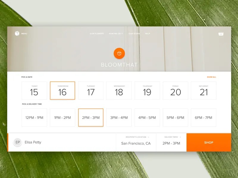 Date & Time Picker by Dann Petty for BloomThat on Dribbble