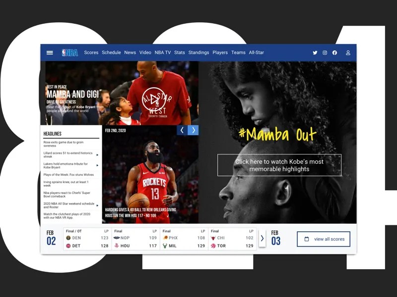 824 NBA Landing page by Lennox Prince Jr. on Dribbble