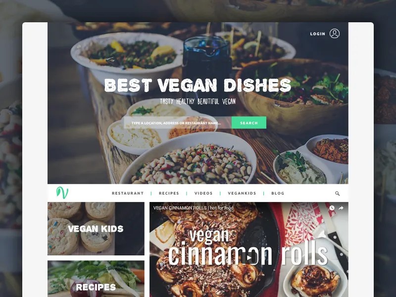 Best Vegan Dishes website by Tiago Sá on Dribbble