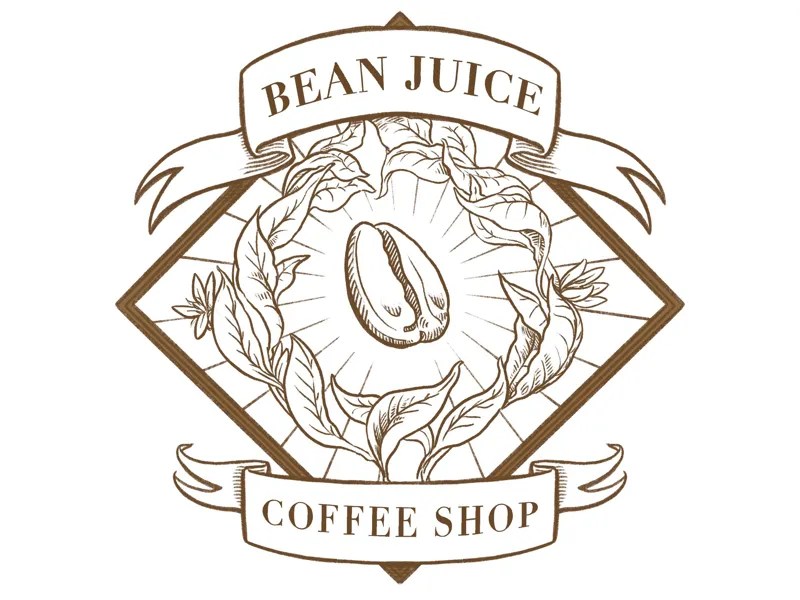 Bean Juice Coffee Shop Logo by Sarah Neff on Dribbble