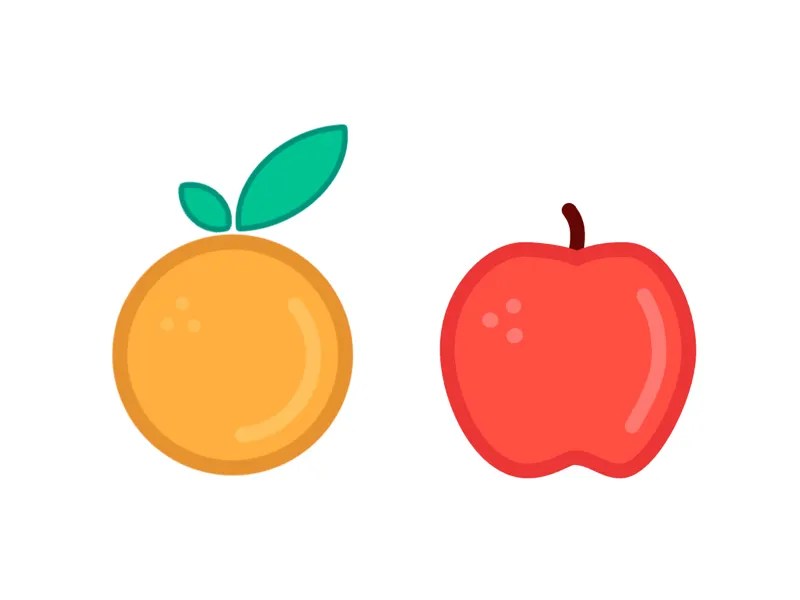Apple & orange illustration by Sheetal M. on Dribbble