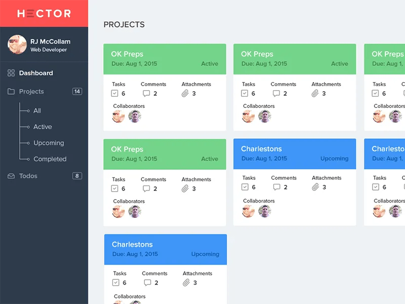 Hector App Preview by RJ McCollam on Dribbble