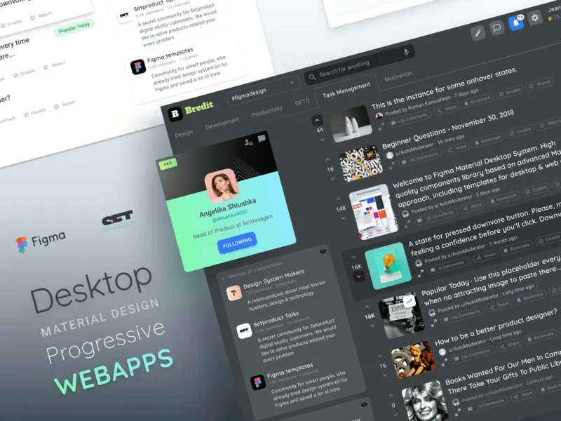Desktop Material Design for Progressive  Apps by Roman Kamushken on