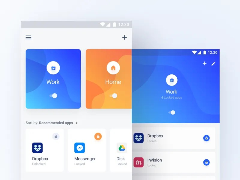 Android Lock App by Martin Strba on Dribbble