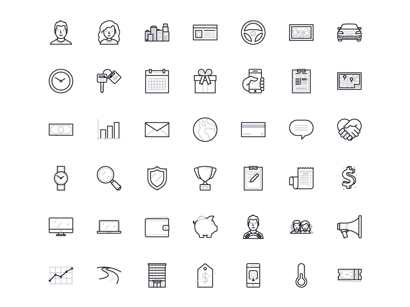 Uber Iconography by Vic Bell for Simple as Milk on Dribbble